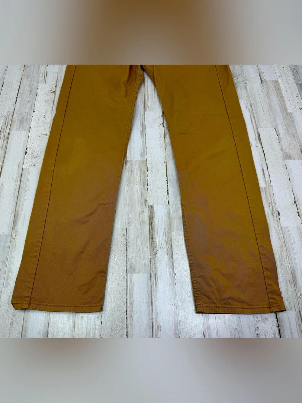Levis 505 Pants Jeans Men 34x33 Denim Stretch Tan Straight